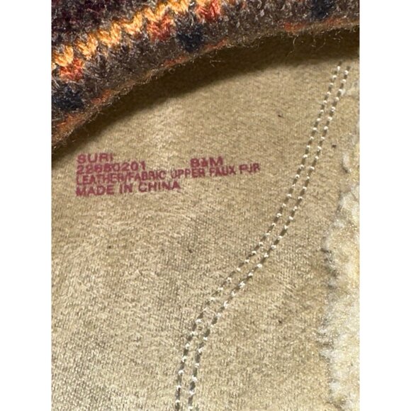 Naturalizer Suede Brown Loafers Suri Faux Fur Lining 2” Heel Size 8.5 - Picture 6 of 9